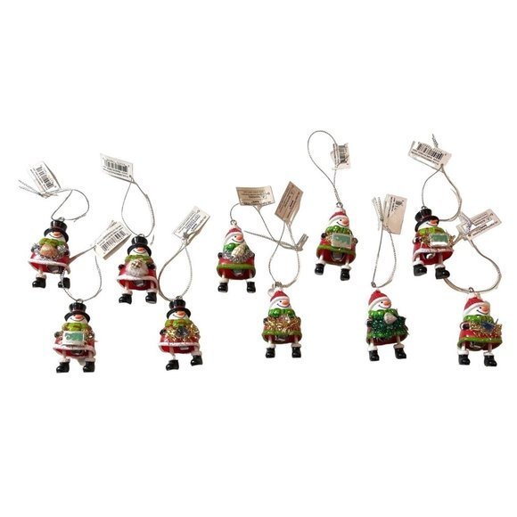 Jingle Bell Snowman Ornaments - New With‎ Tags - Set of 10 - Picture 3 of 5